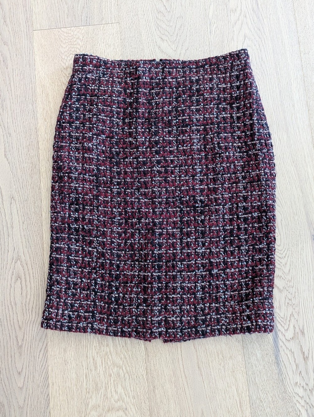 J. Crew Burgundy Tweed Pencil Skirt